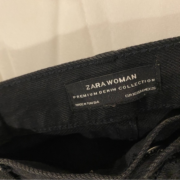 ZARA Vintage High Waisted Black Fringe Jeans (US 4) - Picture 4 of 6